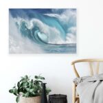 Quadri tela canvas onde oceano blu