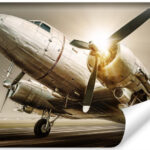 Carta Da Parati Aereo Antico Al Tramonto