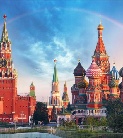 Carta Da Parati Arcobaleno Sul Cremlino A Mosca
