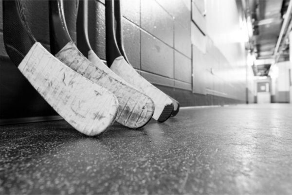 Carta Da Parati Bastoni Da Hockey In Bianco E Nero