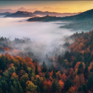 Carta Da Parati Foresta Nella Nebbia