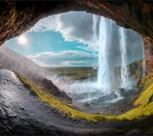 Carta Da Parati Grotta Della Cascata Della Roccia