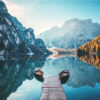 Carta Da Parati Lago Di Braies In Italia