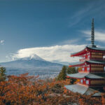 Carta Da Parati Pagoda Giapponese In Autunno