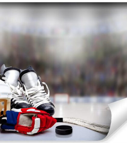 Carta Da Parati Set Giocatore Di Hockey