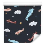 Sfondo Aerei Retrò Dipinti Con Acquerelli