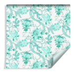 Sfondo Bellissimo Motivo Vegetale Turchese