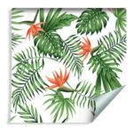 Sfondo Foglie E Fiori Tropicali Alla Moda