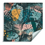 Sfondo Foglie Tropicali Colorate Alla Moda