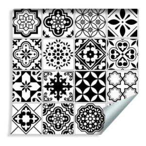 Sfondo Mosaico Mediterraneo In Bianco E Nero