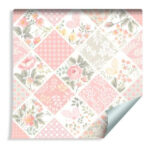 Sfondo Mosaico Patchwork Con Farfalle E Fiori