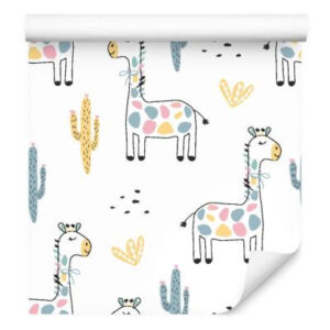 Sfondo Per Bambini Giraffe Colorate Piante Di Cactus