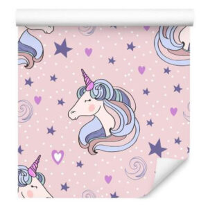 Sfondo Per Bambini - Unicorni Addormentati Sullo Sfondo Di Stelle E Cuori