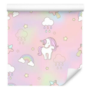 Sfondo Per I Bambini - Unicorni Colorati Sullo Sfondo Di Stelle E Nuvole