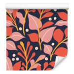 Sfondo Piante Colorate In Stile Retrò